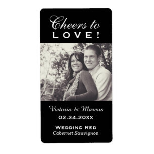 Liebe Black Wedding Foto Weinflasche