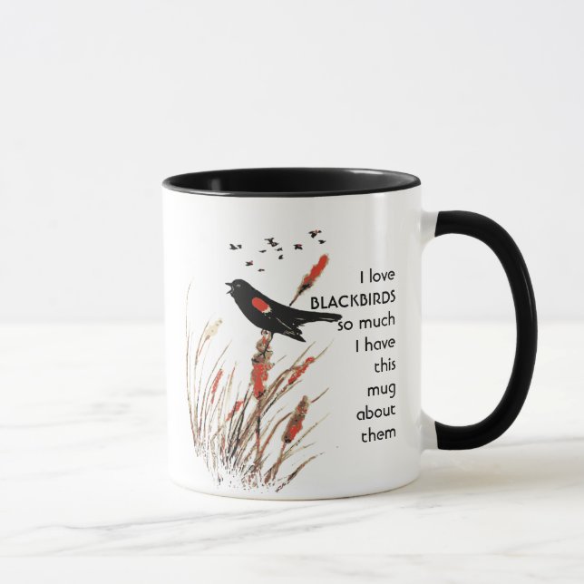 Liebe BLACKBIRDS so viel ich Spaß Zitat Tasse (Rechts)