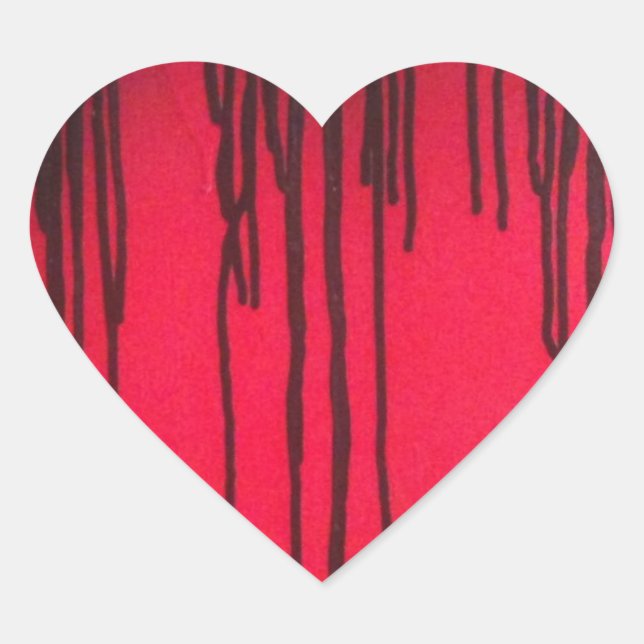 Liebe blass Black Herz-Aufkleber (Vorderseite)