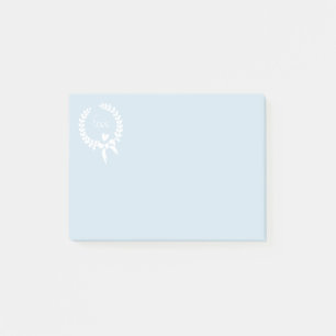 Liebe Blau-Weiße Lorbeerkranz Herz Post-it Klebezettel