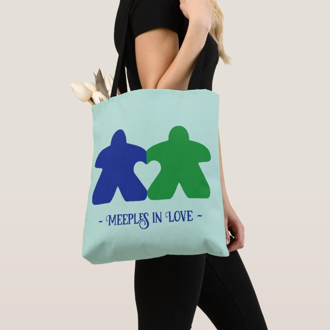 Liebe, blaue und grüne Tasche (Von Nahem)
