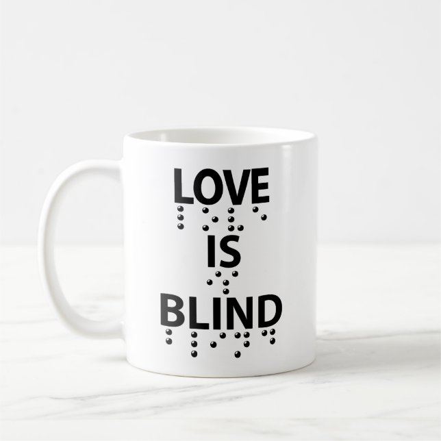 Liebe Blind Braille Kaffeetasse (Links)