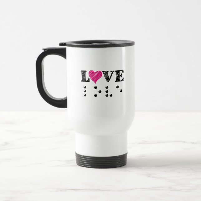 Liebe Blind Braille Reisebecher (Links)