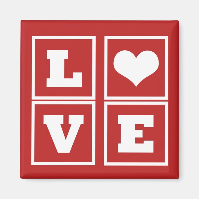 Liebe blockt Magnet, dunkelrot Magnet (Vorne)