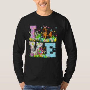 Liebe Bloodhound Dog Easter Eizelljagd T-Shirt