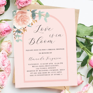 Liebe Bloom Rose Goldbogen Bridal Dusche Einladung