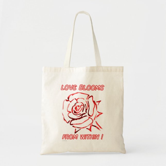 LIEBE BLOOMEN AUS DEM BEREICH Valentin Geschenkide Tragetasche (Vorne)