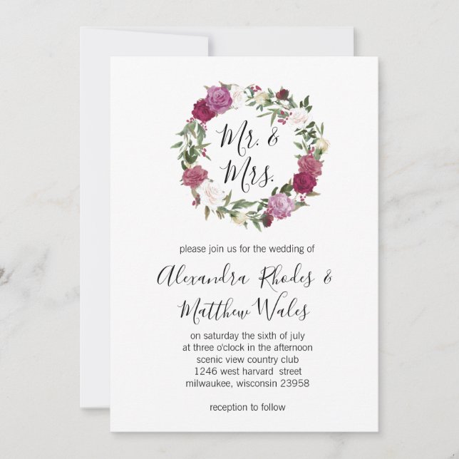 Liebe Blossom Einladung (Vorderseite)