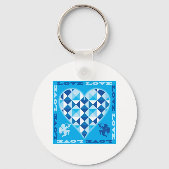 Liebe (Blue Diamond) Schlüsselanhänger (Vorderseite)