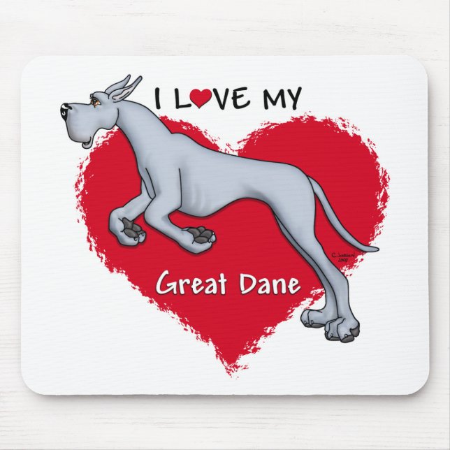 Liebe Blue Great Dane Mousepad (Vorne)