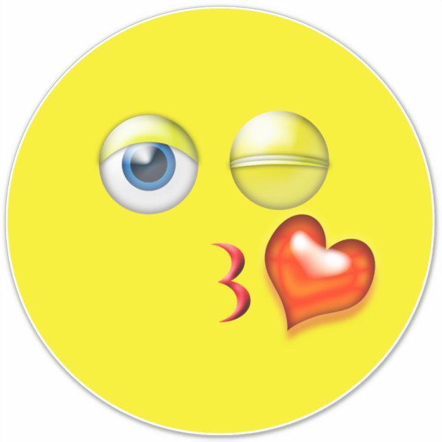 Liebe Blue Kiss Emoji Aufkleber (Vorderseite)