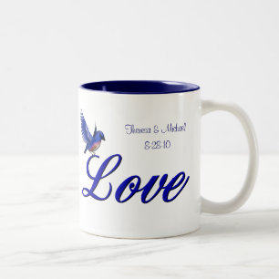 Liebe Bluebird Personalisiert Wedding  Zweifarbige Tasse