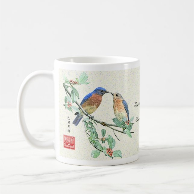 "Liebe" Bluebirds_Mug Kaffeetasse (Links)