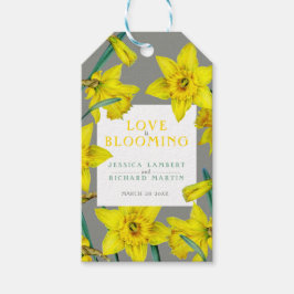 Liebe blüht Aquarellgelb Frühjahrshochzeit Geschenkanhänger