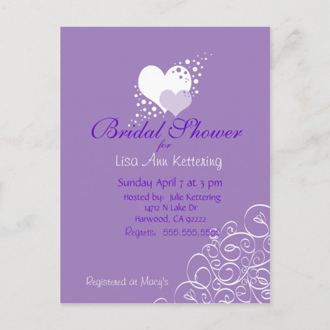 Liebe blüht einladungspostkarte (Vorderseite)