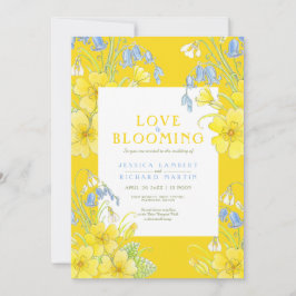 Liebe blüht Frühling Blume gelbe Hochzeit Einladung