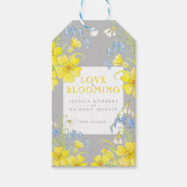 Liebe blüht gelb-graue Frühjahrsheirat Geschenkanhänger