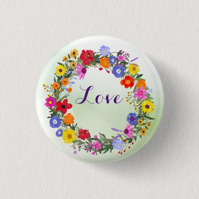 Liebe Blume Benutzerdefinierte Schaltflächen Button (Vorderseite)