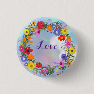 Liebe Blume Benutzerdefinierte Schaltflächen Button