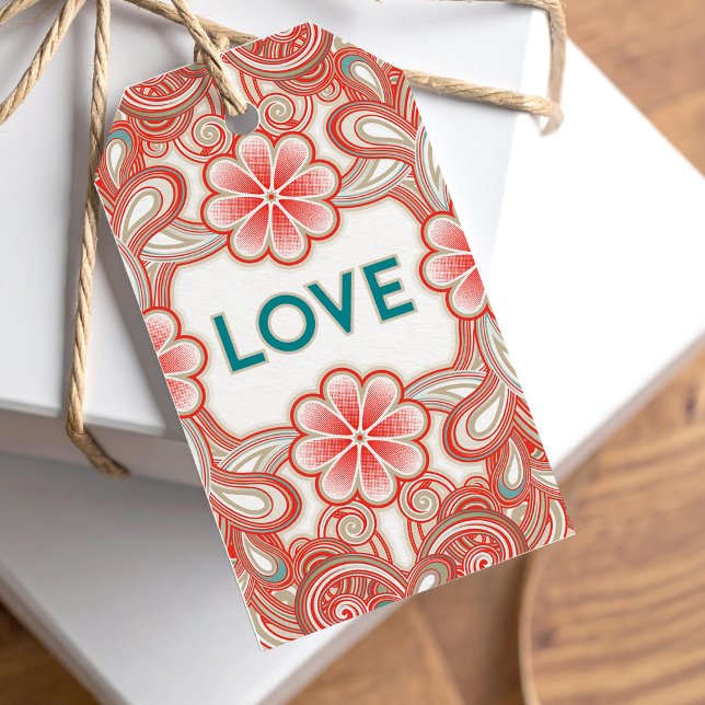 Liebe Blume Boho Style Geschenketiketten Geschenkanhänger (Von Creator hochgeladen)