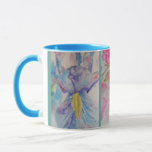 Liebe Blume Floral Wasserfarbe Türkis Blaue Tasse