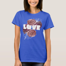 Liebe Blume Frauen tief königlichen T - Shirt