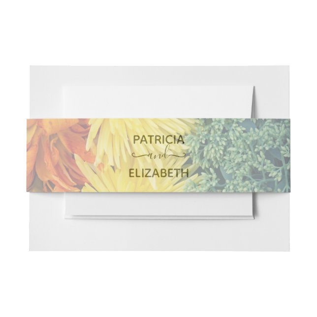 LIEBE Blume gleichgeschlechtliche Hochzeitssammlun Einladungsbanderole (Vorderseite Beispiel)