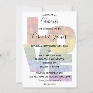 LIEBE Blume gleichgeschlechtliche Party Einladung