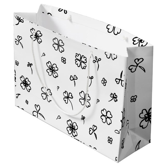 Liebe Blume Große Geschenktüte (Rückseite Schrägansicht)