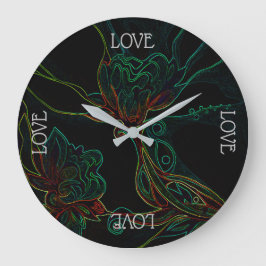 Liebe Blume Große Wanduhr
