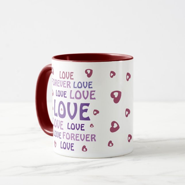 LIEBE BLUME HERZ GEBURTSTAG VALENTINE TASSE (Vorderseite Links)