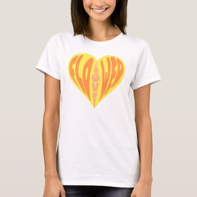 Liebe, Blume, Herz T-Shirt (Vorderseite)