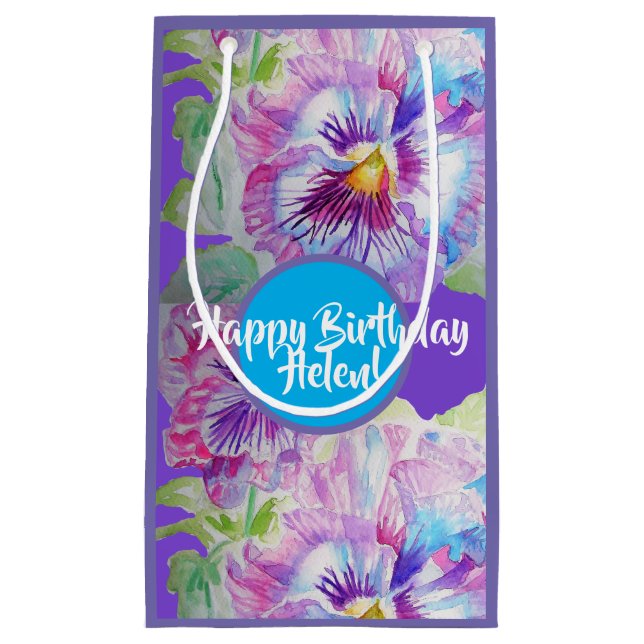 Liebe Blume Lila Pansy Blume Blumengiftbeutel Kleine Geschenktüte (Vorderseite)