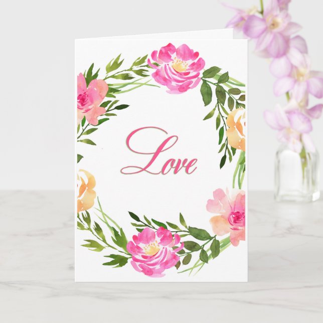 Liebe Blume Wreath Muttertag Karte (Orchidee)