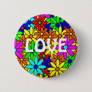 Liebe-Blumen-Power-Collagen-Button Button