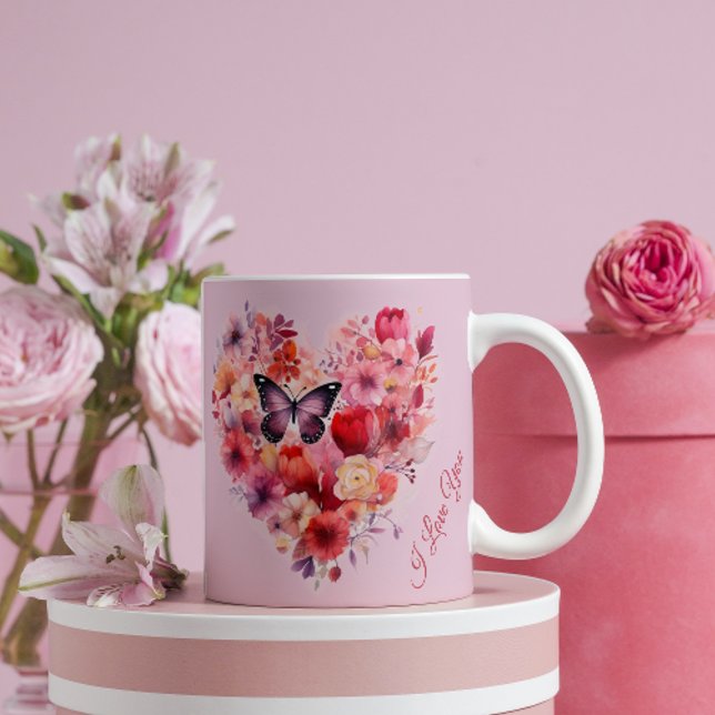 Liebe | Blumenherz | Valentinstag Kaffeetasse (Von Creator hochgeladen)