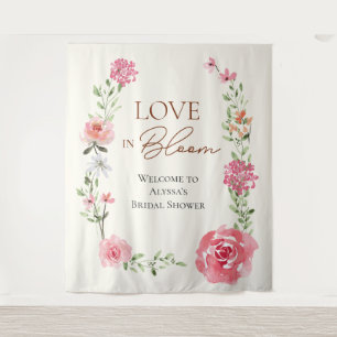 Liebe Blümflora Brautparty Begrüßungszeichen Wandteppich