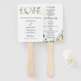 Liebe Blush Florals Wedding Program Fan Fächer