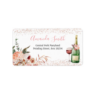 Liebe Blush Pink Brautparty-Adresse Adressaufkleber