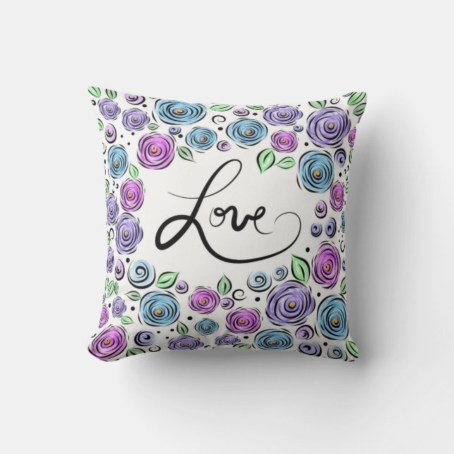 Liebe-Blüte - Lavendel Kissen (Vorderseite)