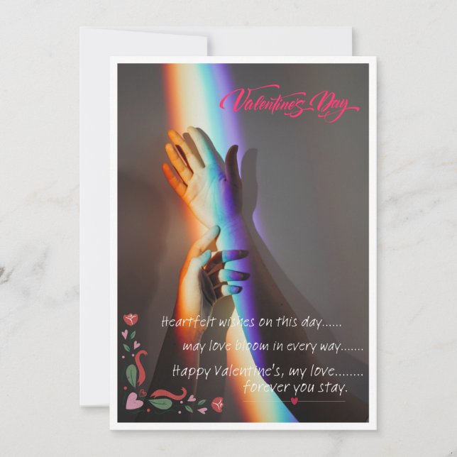 Liebe Blüte Valantine Tageskarte Feiertagskarte (Vorderseite)