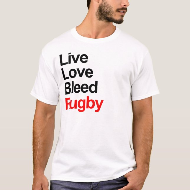 Liebe bluten Rugby T-Shirt (Vorderseite)