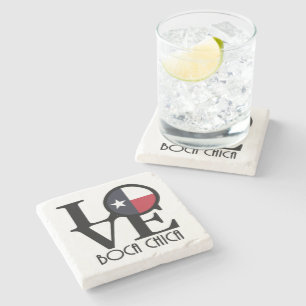 LIEBE Boca Chica Texas Steinuntersetzer