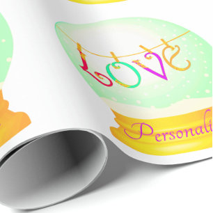 Liebe boho farbenfrohe Schneedecke Packpapier
