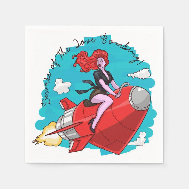 Liebe Bombardierung Serviette (Vorderseite)