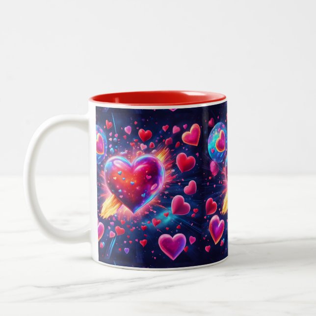 Liebe Bombe ai art Zweifarbige Tasse (Links)