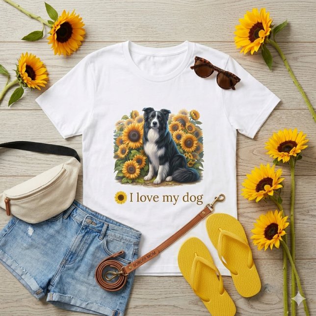 Liebe Border Collie Dog T - Shirt (Von Creator hochgeladen)