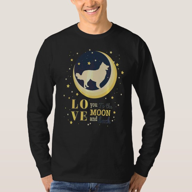 Liebe Border Collie to Moon T-Shirt (Vorderseite)