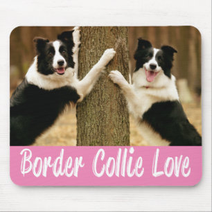 Liebe Border Collie Welpen Hund Rosa Mauspad