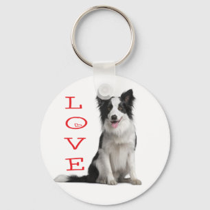 Liebe Border Collie Welpen Hund Schlüsselanhänger